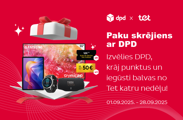 DPD akcija “Paku skrējiens ar DPD” 2025 – piedalies, krāj punktus un iegūsti vērtīgas balvas katru nedēļu!